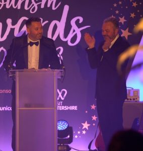 Conteur's David Huckerby on stage at the Visit Worcestershire Tourism Awards