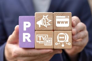 Blocks representing tradtional pr vs digital pr